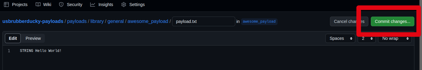 Commit changes