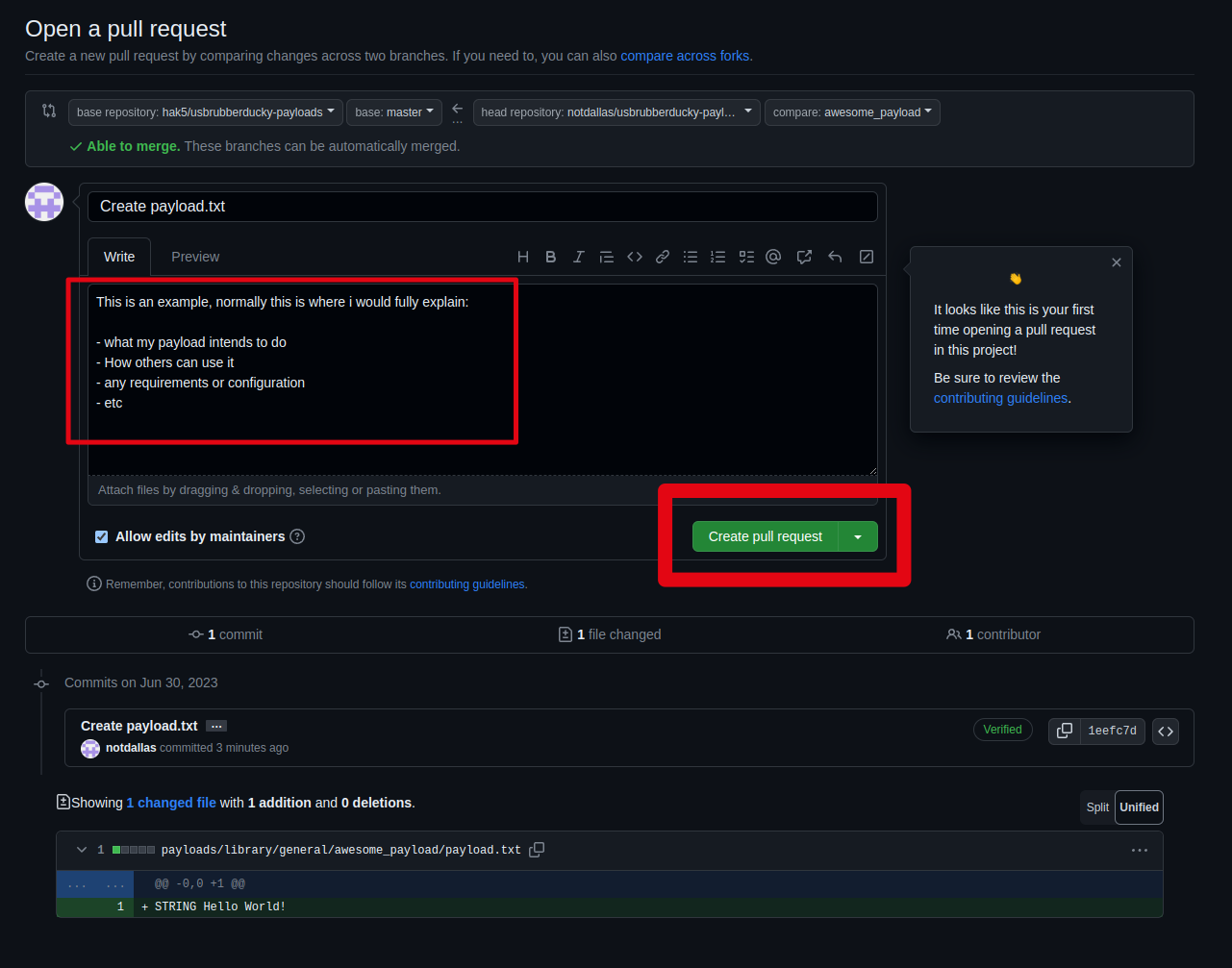 Create Pull Request