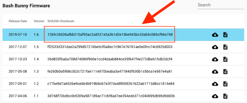 SHA256 shown in Download Portal