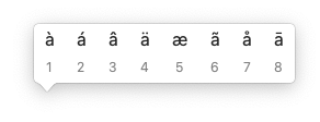 macOS accent menu