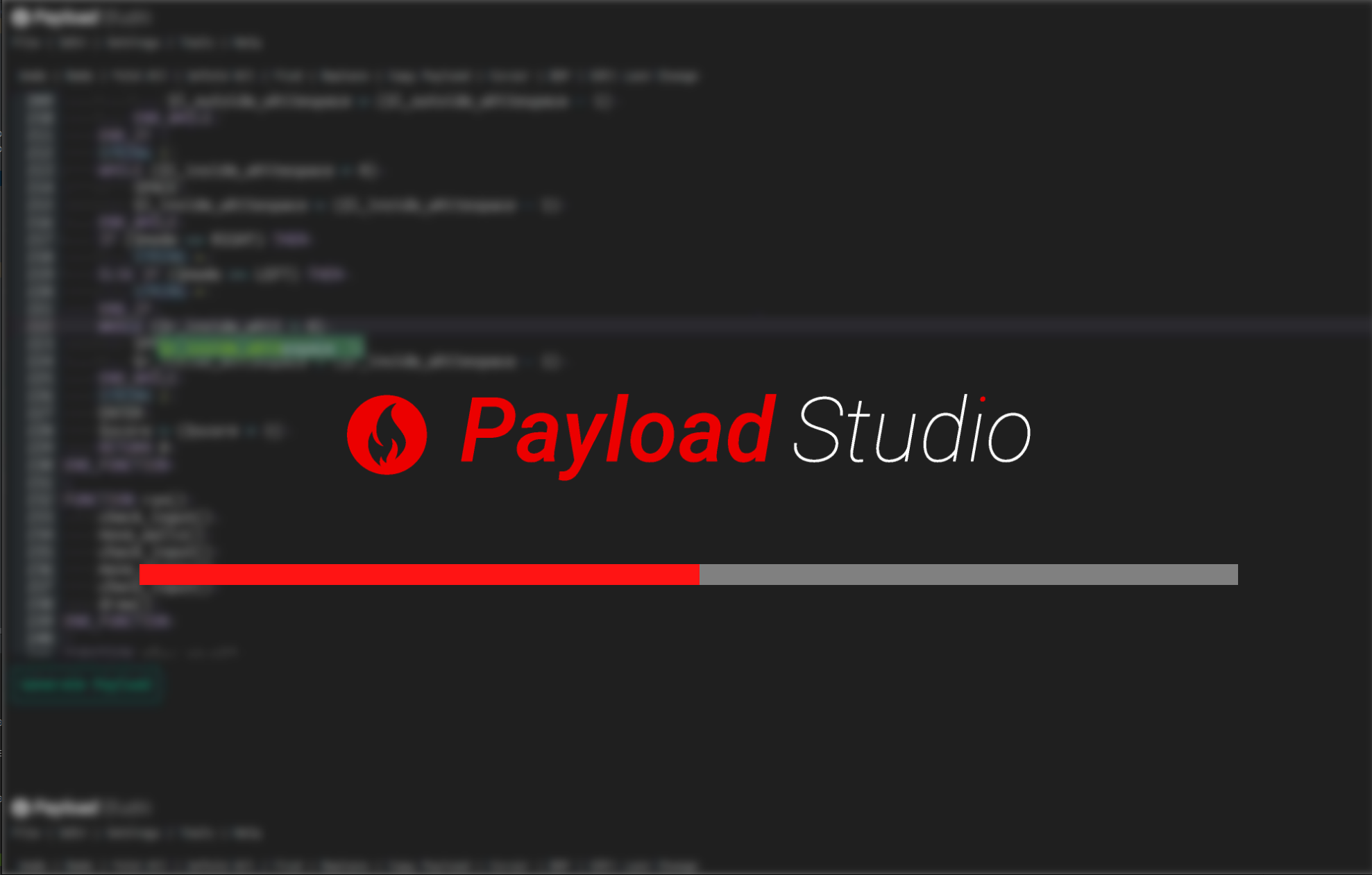 PayloadStudio Splash screen