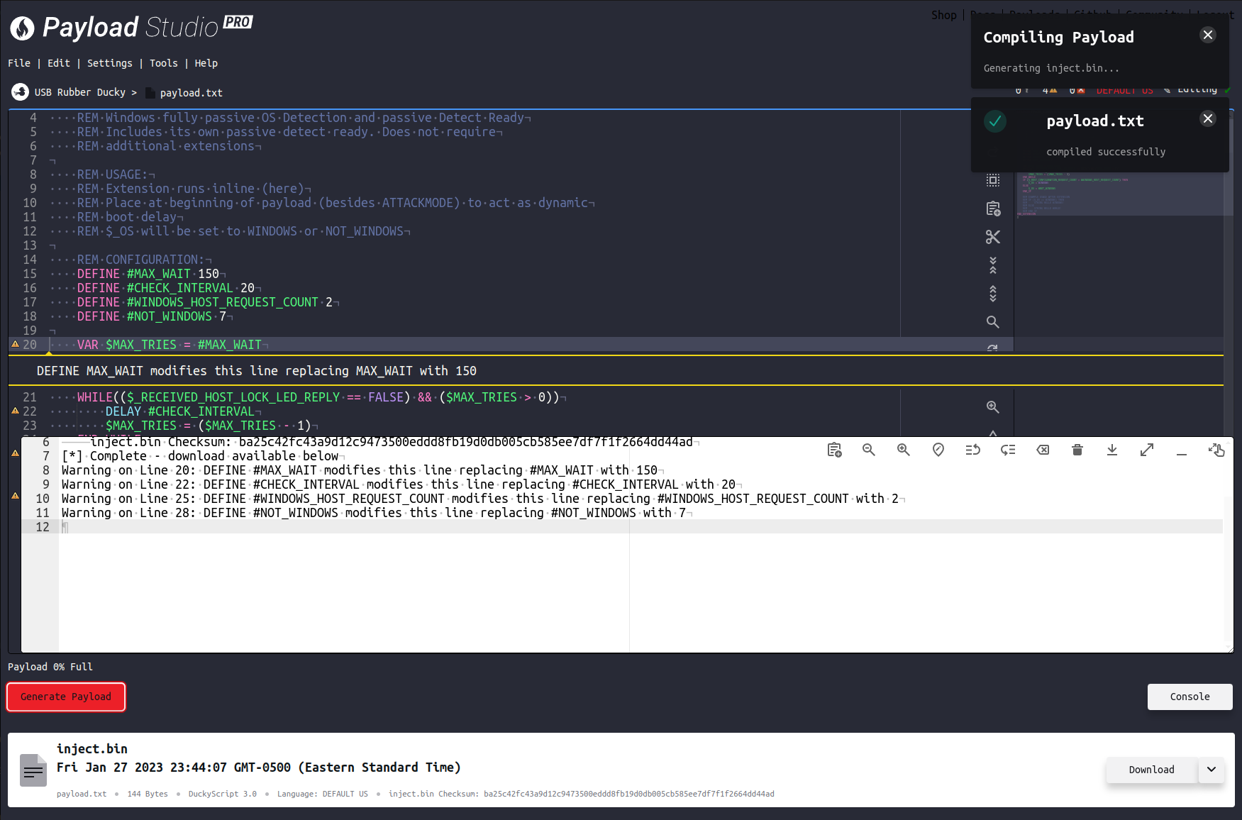 PayloadStudio Editor