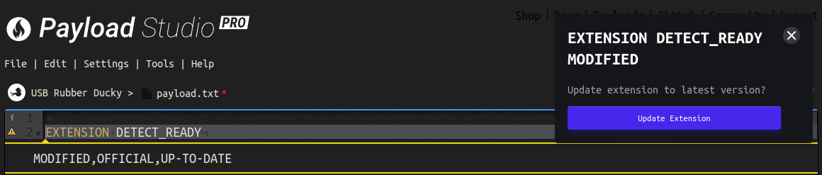 Modified Official Extension