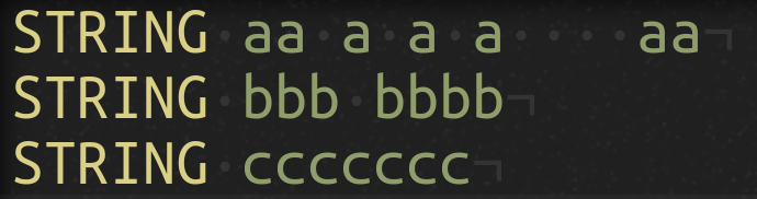 Show Invisible Characters Enabled - showing spaces and line endings