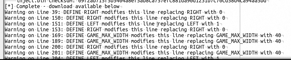 Compiler output