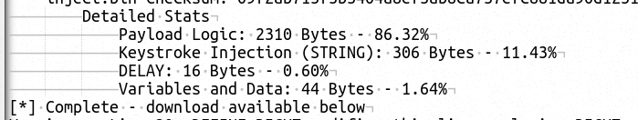 Detailed Payload Memory Usage Compiler Output
