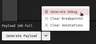 Generate Debug inject.bin button