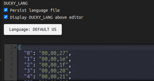 Language Editor themed with the Console Theme setting