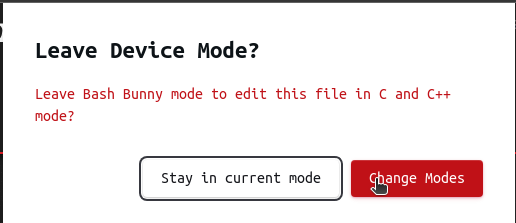 Change modes prompt