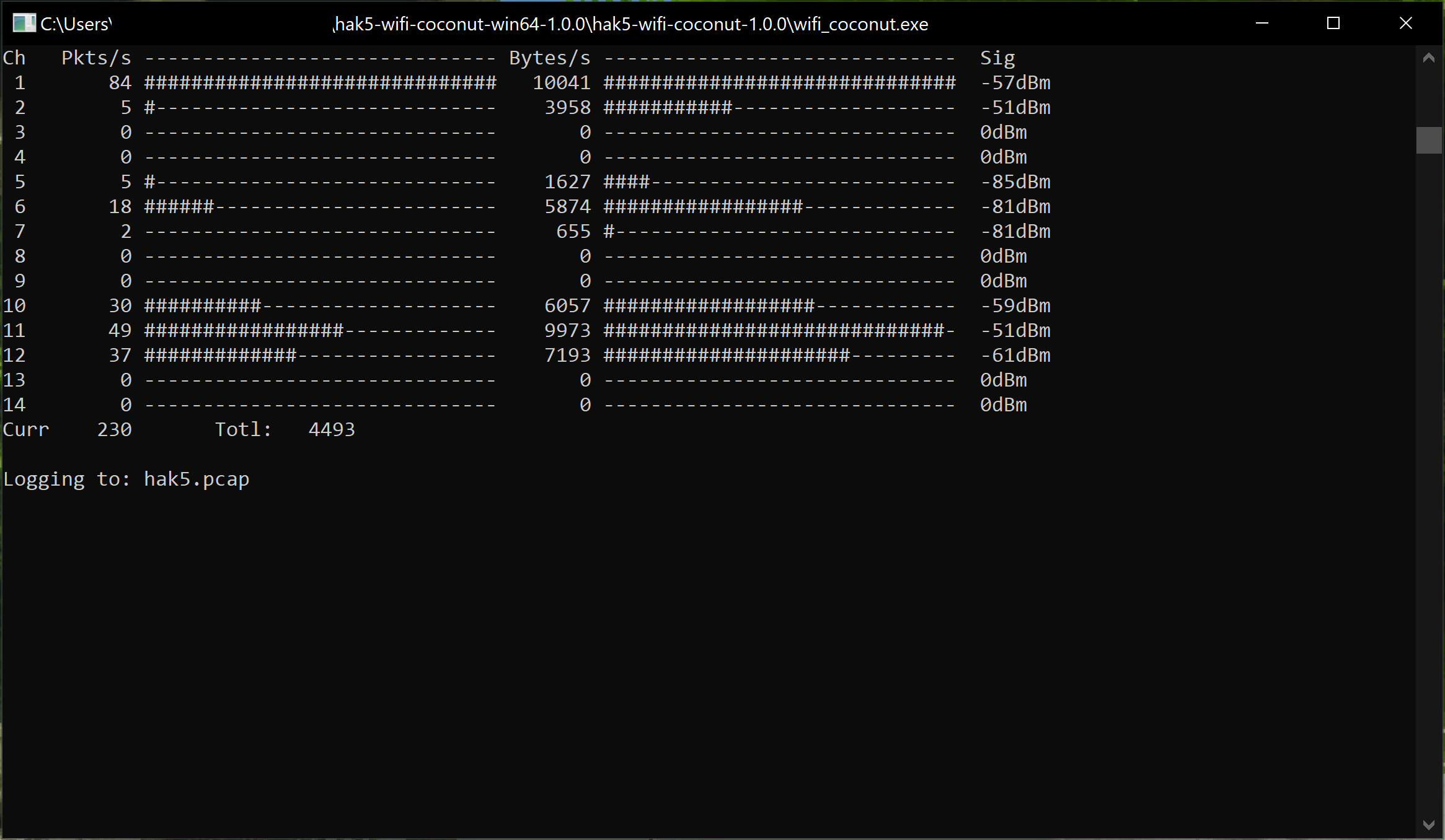 WiFi Coconut on Windows