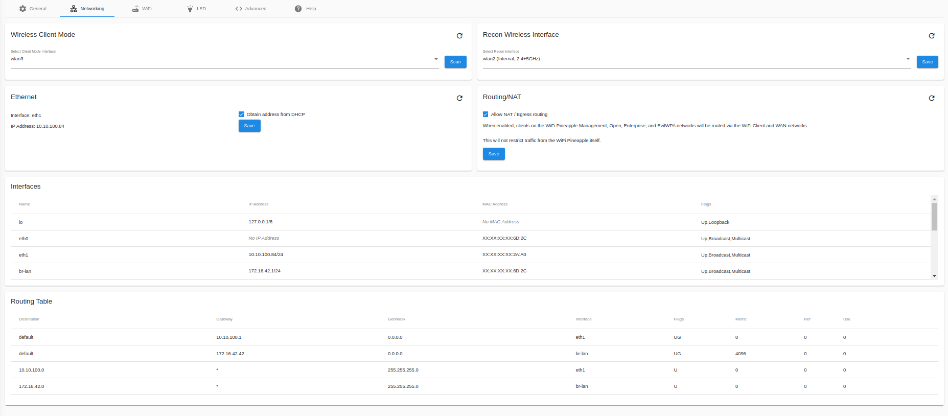 Typical Network Settings