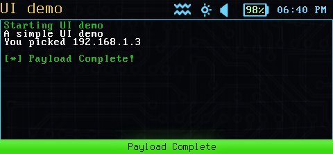 Basic payload output