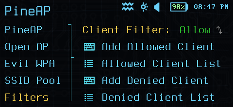 PineAP Client Filter
