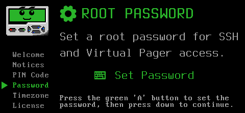 Set your root password