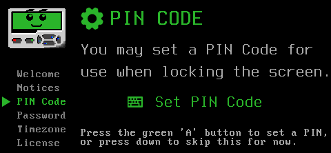 Set a PIN code