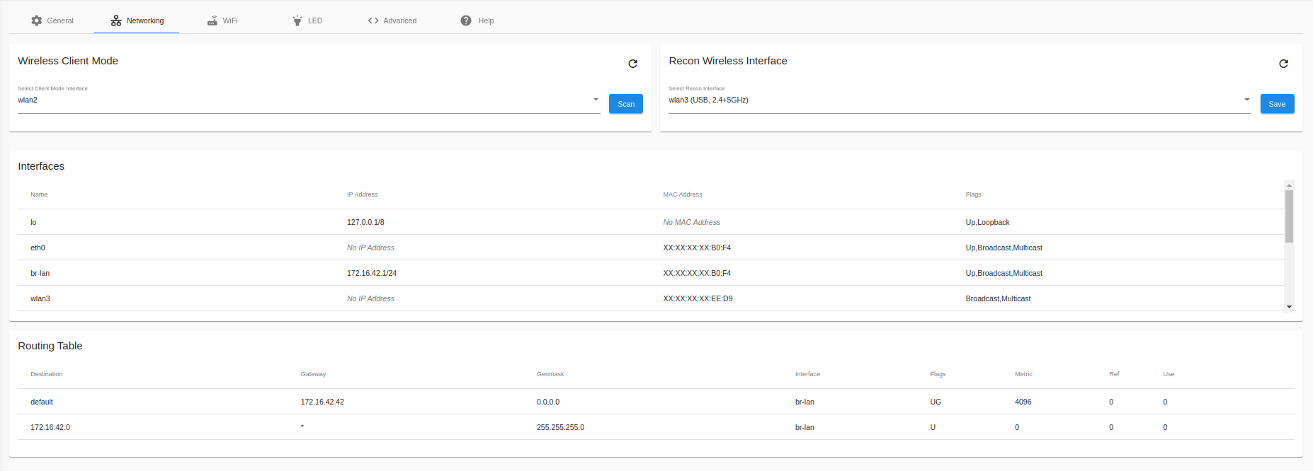 Typical Network Settings