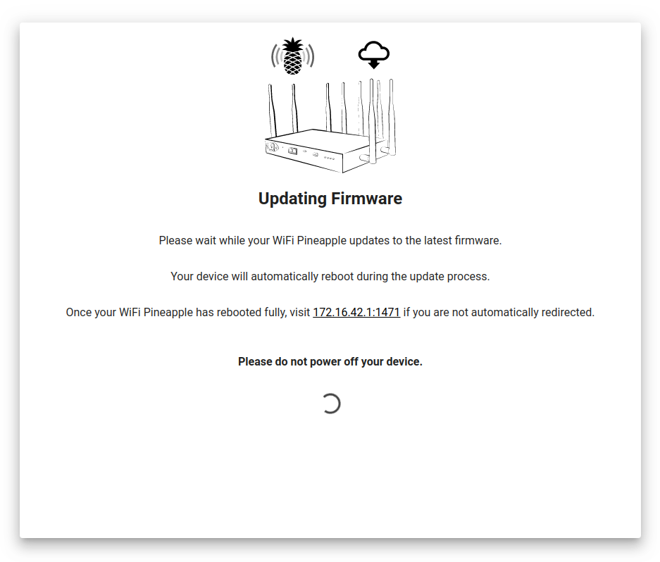 WiFi Pineapple flashing page